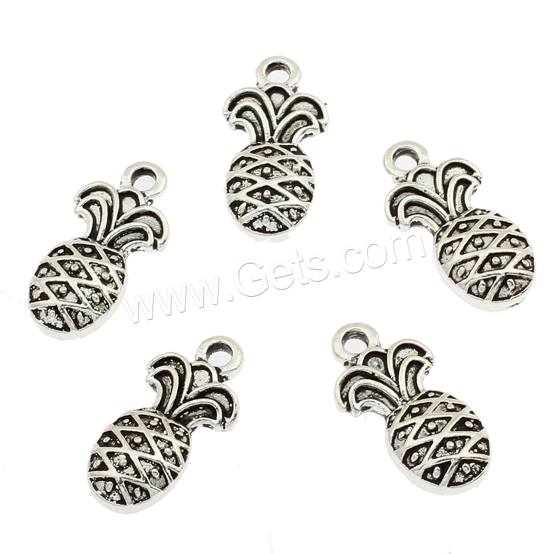 pendentifs en alliage de Zinc de forme des fruits , ananas, Placage, plus de couleurs à choisir, 10x20x4mm, Trou:Environ 2mm, Vendu par PC