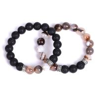 Lava Bead Bracelet, with Agate, fashion jewelry & Unisex 