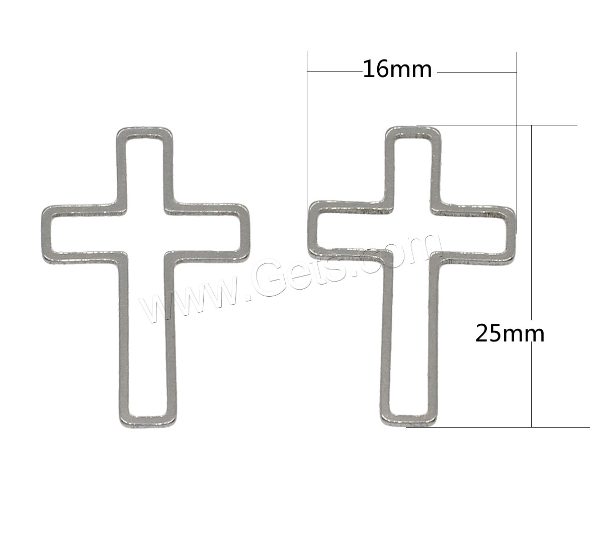 Stainless Steel Jewelry Findings, Cross, different size for choice, original color, 1000PCs/Bag, Sold By Bag