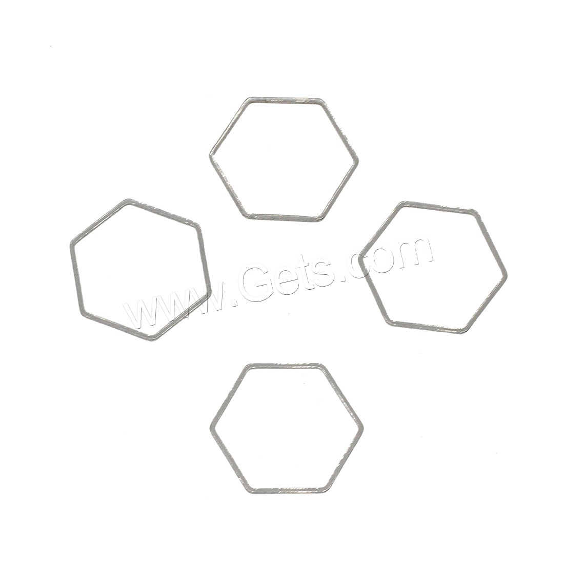 Résultats de bijoux en acier inoxydable, hexagone, normes différentes pour le choix, couleur originale, 1000PC/sac, Vendu par sac