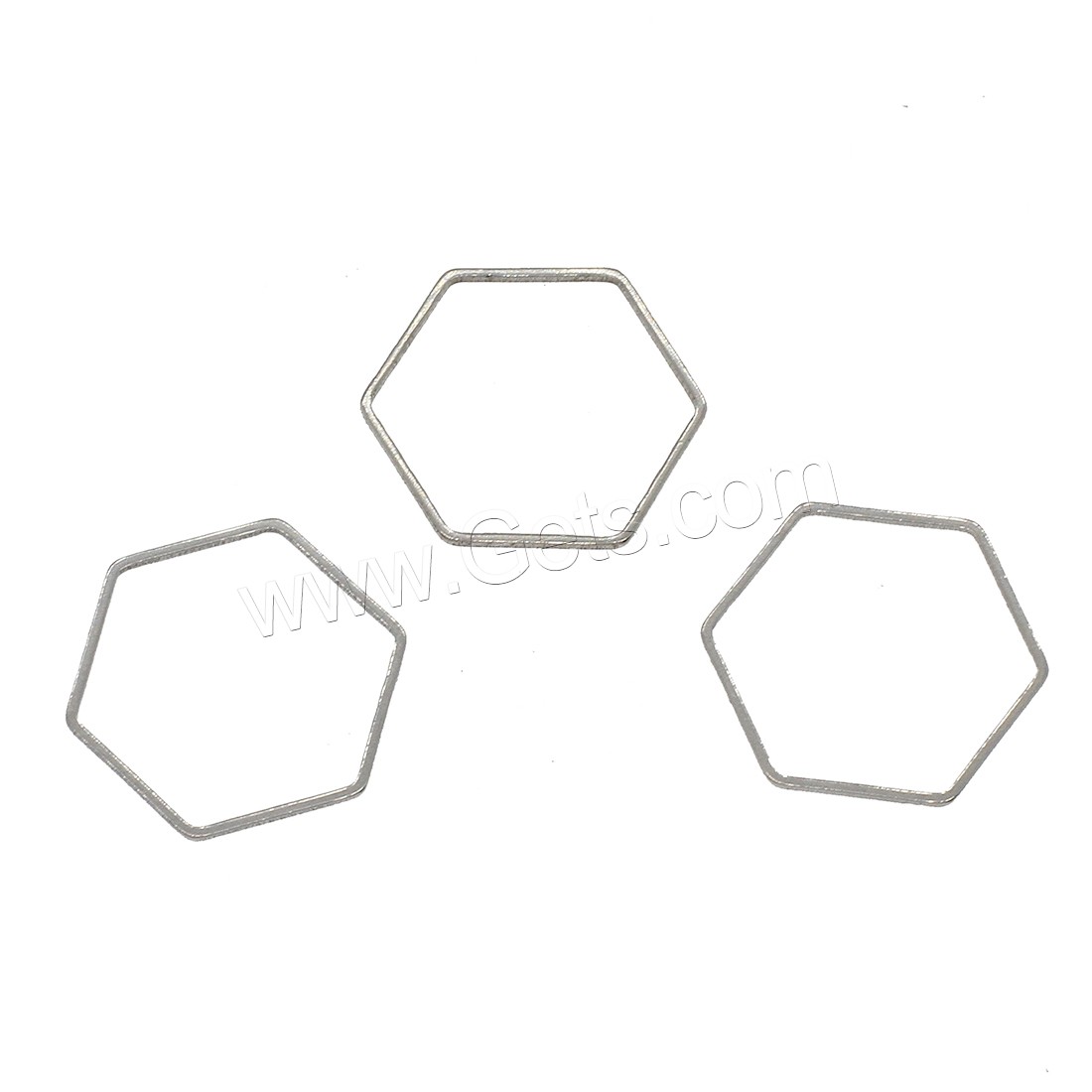 Résultats de bijoux en acier inoxydable, hexagone, normes différentes pour le choix, couleur originale, 1000PC/sac, Vendu par sac