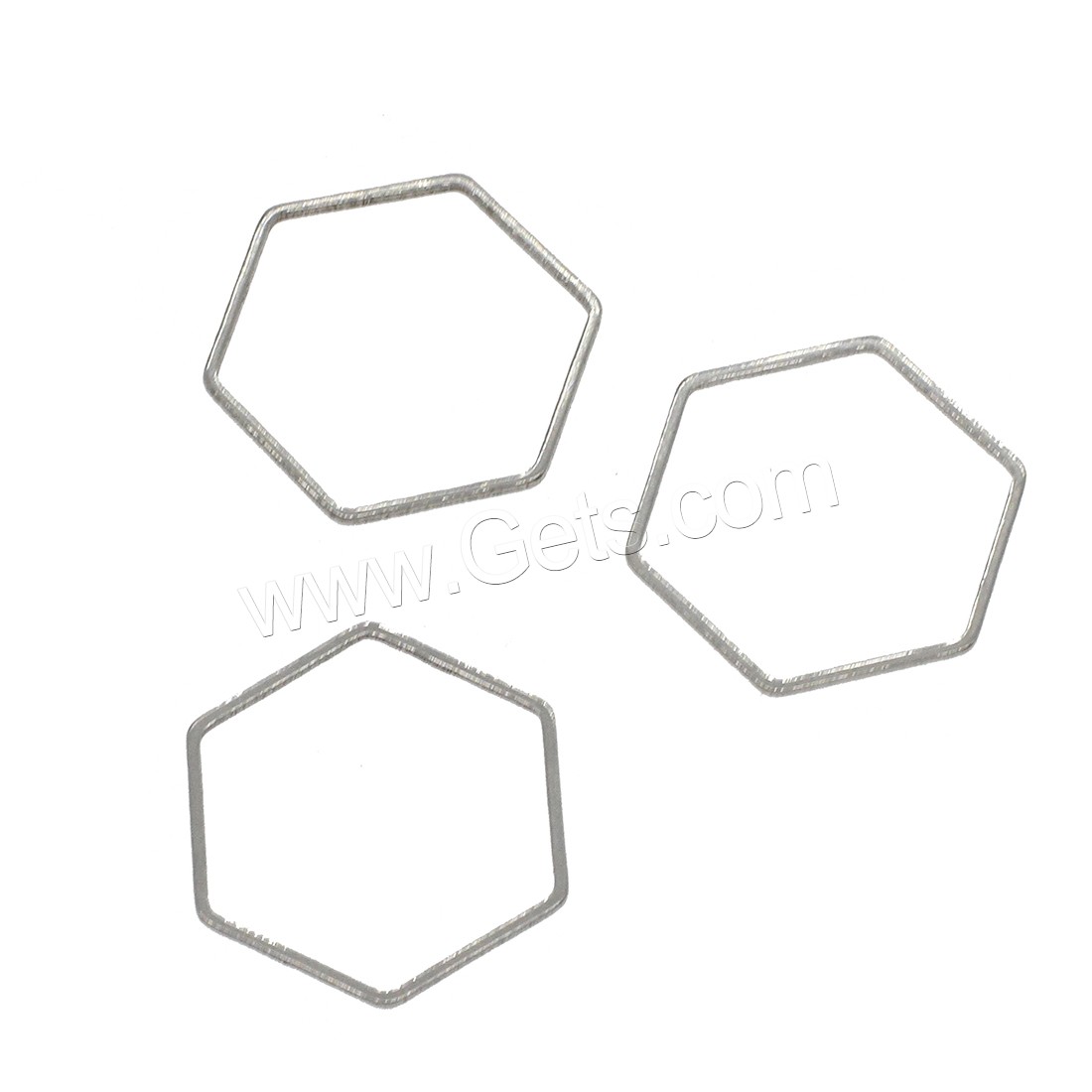 Résultats de bijoux en acier inoxydable, hexagone, normes différentes pour le choix, couleur originale, 1000PC/sac, Vendu par sac