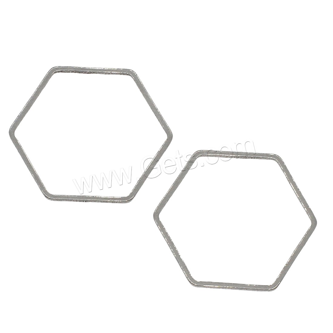 Résultats de bijoux en acier inoxydable, hexagone, normes différentes pour le choix, couleur originale, 1000PC/sac, Vendu par sac