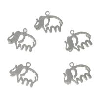 Edelstahl Tier Anhänger, Elephant, hohl, keine, 16x13x1mm, Bohrung:ca. 1.5mm, 300PCs/Tasche, verkauft von Tasche