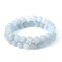 Aquamarine Bracelet, polished, Unisex, 8mm Approx 7.5 Inch 