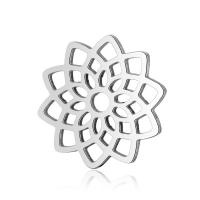 Edelstahl Blume Anhänger, hohl, originale Farbe, 15.8x15.8mm, 10PCs/Tasche, verkauft von Tasche