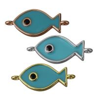 エナメル真鍮コネクタ, 銅, 魚, メッキ, 1/1 ループ, 無色 穴:約 1mm, 売り手 パソコン