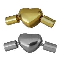 Stainless Steel European Clasp, Heart, plated, with end cap 3mm,3mm 