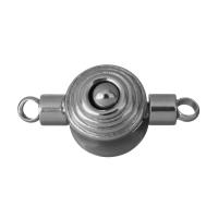 Stainless Steel Snap Clasp, plated, with connector bar 