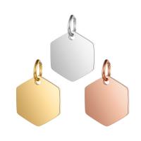 Stainless Steel Pendants, Hexagon, Unisex Approx 4mm 