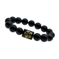 Black Obsidian Bracelet, Unisex black Approx 8.2 Inch 