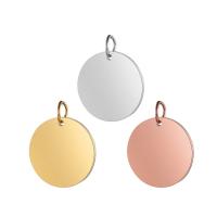 Stainless Steel Pendants, Flat Round 