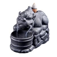 Incense Smoke Flow Backflow Holder Ceramic Incense Burner, Porcelain, Mythical Wild Animal, purify the air 