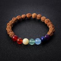 Bodhi Holzperlen Armband, plattiert, für Frau, braun, 8mm, Länge:7.6 ZollInch, verkauft von Strang