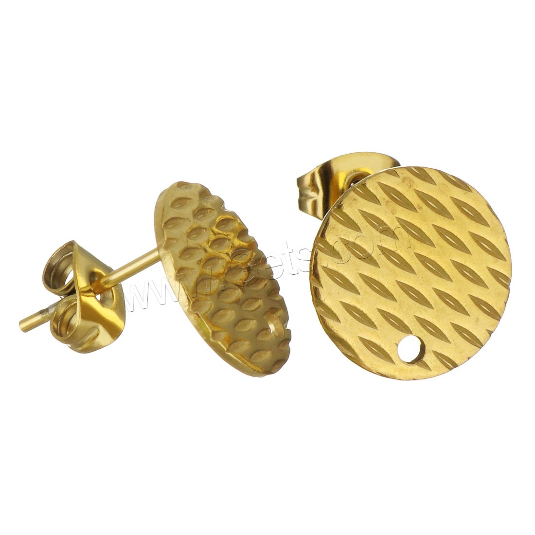 Clou de boucle d'oreille en acier inoxydable, Placage, avec boucle & normes différentes pour le choix, plus de couleurs à choisir, Trou:Environ 1.5mm, Vendu par PC