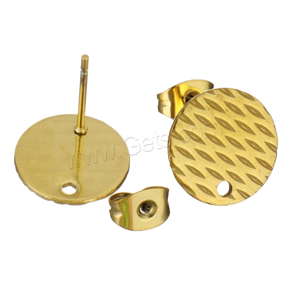 Clou de boucle d'oreille en acier inoxydable, Placage, avec boucle & normes différentes pour le choix, plus de couleurs à choisir, Trou:Environ 1.5mm, Vendu par PC