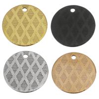 Stainless Steel Pendants, Flat Round, plated Approx 1.5mm 