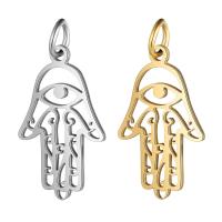 Stainless Steel Hollow Pendant, Hamsa 