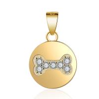 Cubic Zirconia Micro Pave Sterling Silver Pendant, Brass, plated, micro pave cubic zirconia 