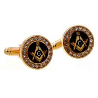 Brass Cufflinks, plated, Unisex & enamel & with rhinestone 10mm 