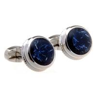 Brass Cufflinks, with Glass, platinum color plated, Unisex 10mm 