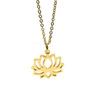 Edelstahl Blume Anhänger, Lotus, plattiert, Modeschmuck, keine, 30X2mm, verkauft von PC