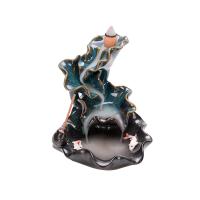 Incense Smoke Flow Backflow Holder Ceramic Incense Burner, Porcelain, handmade, for home and office & durable, blue 