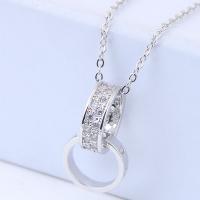 Cubic Zircon Micro Pave Brass Necklace, with Cubic Zirconia, plated, for woman 