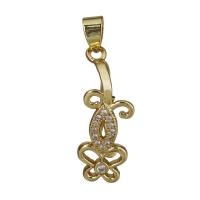 clip de pince en laiton, Placage de couleur d'or, pavé de micro zircon 0.85mm,1.5mm Environ Vendu par PC