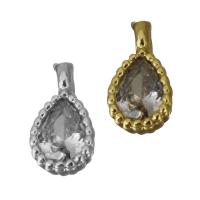 Cubic Zirconia Brass Pendants, Teardrop, plated, with cubic zirconia Approx 1.5mm 