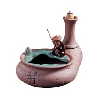 Incense Smoke Flow Backflow Holder Ceramic Incense Burner, Porcelain, purify the air 