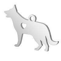 Pendentifs d'animaux en acier inoxydable , chien, DIY, couleur originale Vendu par lot