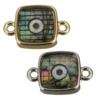 Brass Connector, with Abalone Shell, plated, with eye pattern & 1/1 loop Approx 1.5mm 