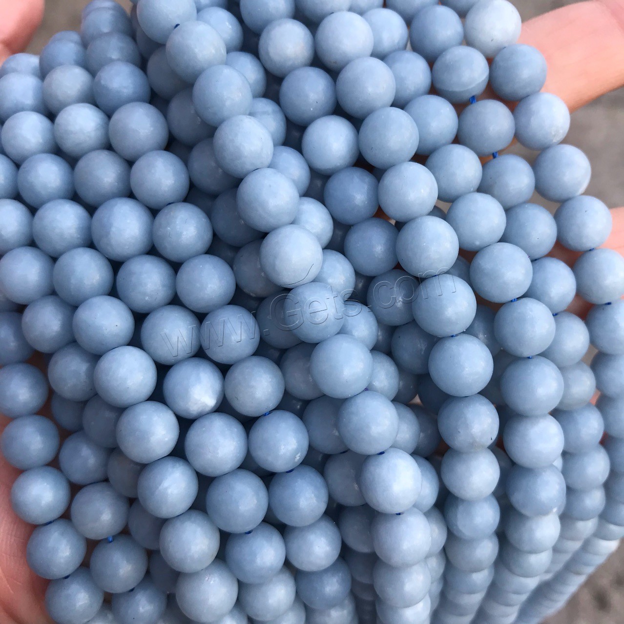 Angelite Beads, Round, polished, different size for choice, Hole:Approx 1mm, Sold By Strand