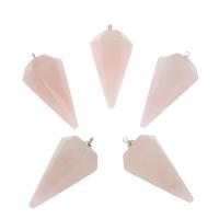 Natural Quartz Pendants, Rose Quartz, plated 39*20mm Approx 1.7mm 