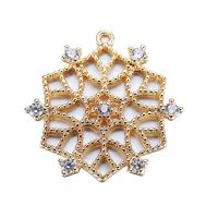 Cubic Zirconia Micro Pave Brass Pendant, gold color plated, micro pave cubic zirconia & hollow Approx 1mm 