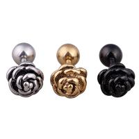 Stainless Steel Stud Earring, Flower, plated, fashion jewelry & Unisex 