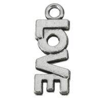 Pendentifs de Lettre laiton , Lettre d’alphabet, bijoux de mode & émail, argent Environ 2mm, Vendu par PC