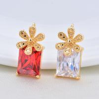 Cubic Zirconia Brass Pendants, gold color plated, with cubic zirconia Approx 1mm 