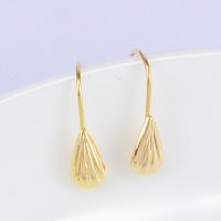 Brass Hook Earwire, gold color plated, DIY 