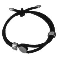 Nylonschnur Armbänder, mit Edelstahl, plattiert, 2 strängig, keine, 18x10mm,10x5mm,7.5x4.5mm,3mm, Länge:ca. 5-6 ZollInch, verkauft von Strang