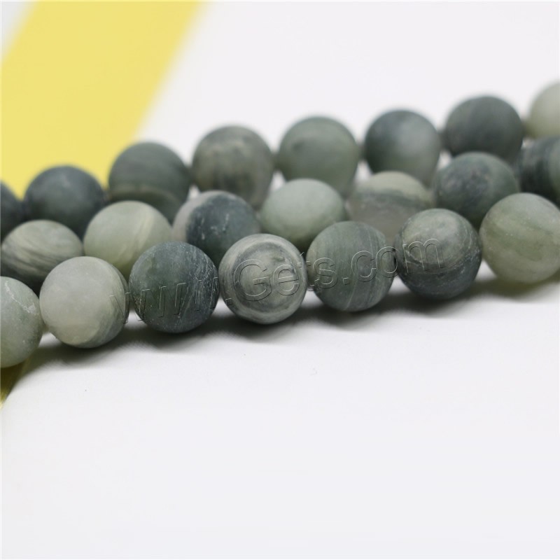 Green Grass Stone Beads, Round, different size for choice & frosted, more colors for choice, Hole:Approx 1mm, Sold By Strand