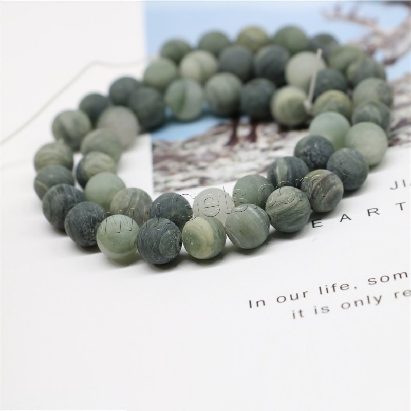 Green Grass Stone Beads, Round, different size for choice & frosted, more colors for choice, Hole:Approx 1mm, Sold By Strand