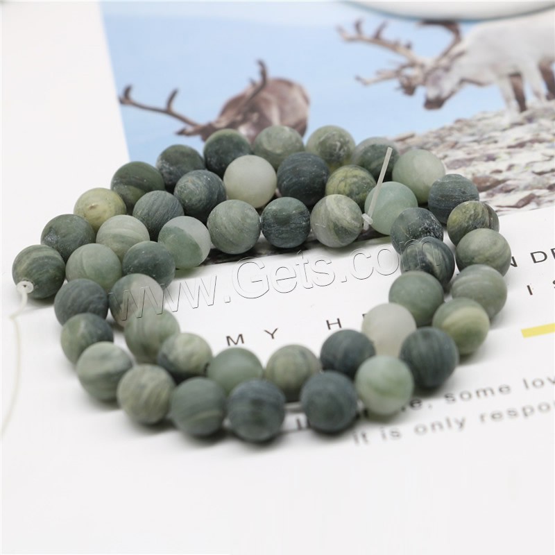 Green Grass Stone Beads, Round, different size for choice & frosted, more colors for choice, Hole:Approx 1mm, Sold By Strand