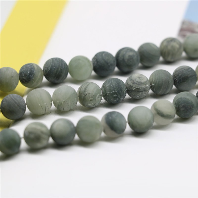 Green Grass Stone Beads, Round, different size for choice & frosted, more colors for choice, Hole:Approx 1mm, Sold By Strand