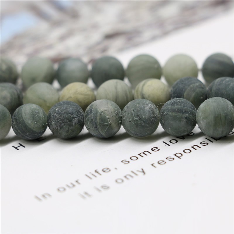 Green Grass Stone Beads, Round, different size for choice & frosted, more colors for choice, Hole:Approx 1mm, Sold By Strand