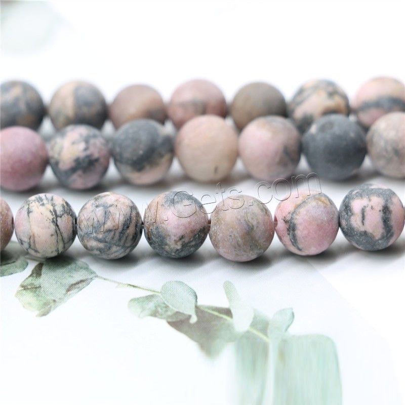 Black Stripes Rhodochrosite Stone Beads, Round, different size for choice & frosted, more colors for choice, Hole:Approx 1mm, Sold By Strand