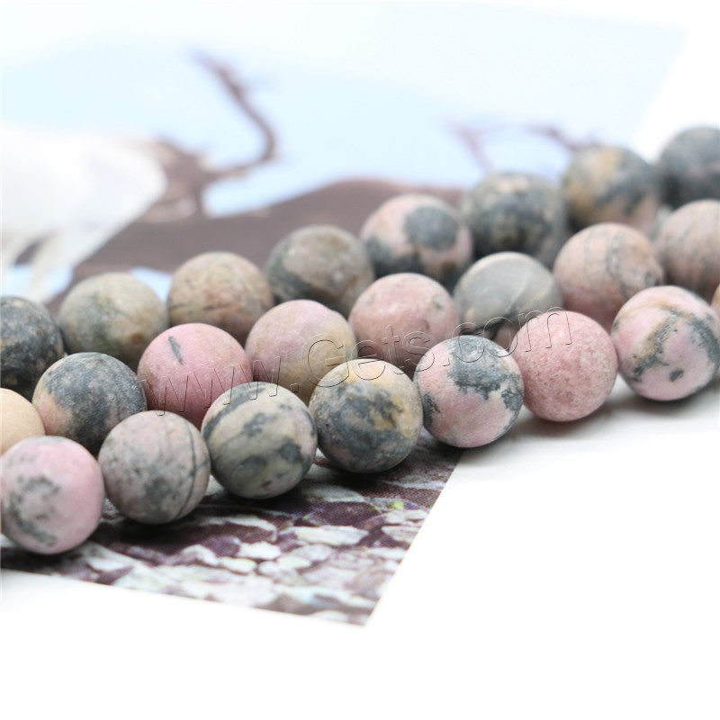 Black Stripes Rhodochrosite Stone Beads, Round, different size for choice & frosted, more colors for choice, Hole:Approx 1mm, Sold By Strand