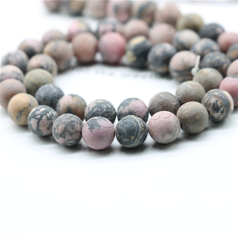 Black Stripes Rhodochrosite Stone Beads, Round, different size for choice & frosted, more colors for choice, Hole:Approx 1mm, Sold By Strand