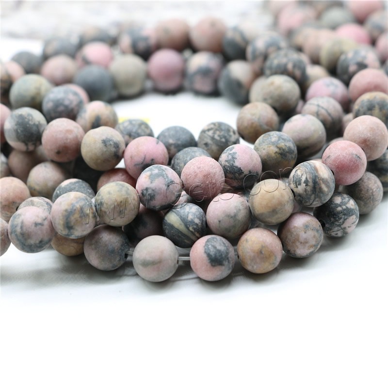 Black Stripes Rhodochrosite Stone Beads, Round, different size for choice & frosted, more colors for choice, Hole:Approx 1mm, Sold By Strand